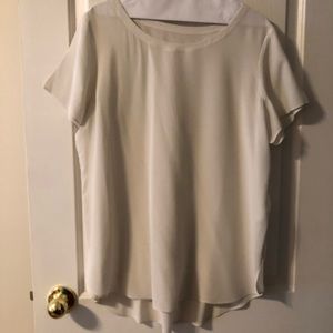 Cream Eileen Fisher silk blouse size L